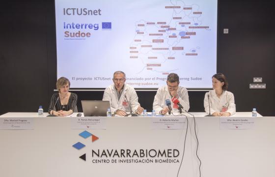 Marisol Fragoso, Tomás Belzunegui, Roberto Muñoz y Beatriz Zandio en la rueda de prensa.