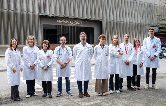De izda a dcha: Nerea Berrade, Patricia Aznar, María Herrera, Joao Luis Modesto, Javier Gómez-Arrue (NB-FMS), Marta Martín (HUN), Paola Anna Jablonska, Bernardo Abel Cedeño, Josune Hualde y Joaquín de Carlos. Ausentes en la foto Iván Méndez y Cristina Ciorba. 